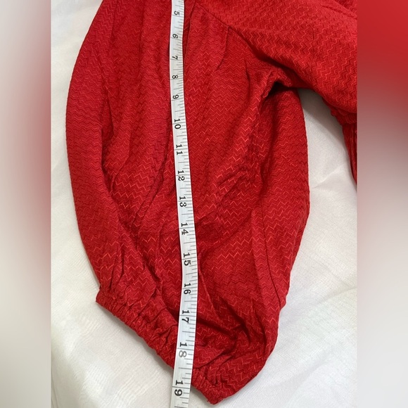 Band Of The Free JOSETTE RED PUFF SLEEVE MINI DRESS Size Medium - Picture 7 of 10